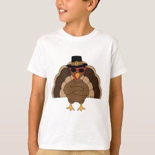 T-shirt Legal Turquia com óculos de sol Feliz Ação de G