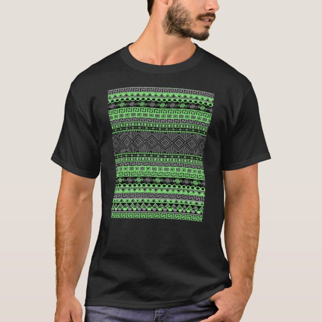 T-shirt Legal virada de verão néon cinza verde preto astec (Frente)