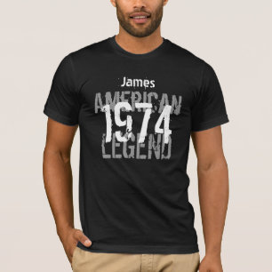 T-shirt Legenda Americana do Nome Personalizado do anivers
