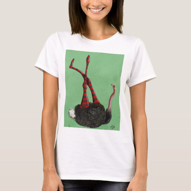 T-shirt Leggens em tiras de avestruz (Frente)