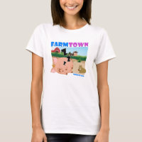 T-shirt leitão sonolento da cidade da fazenda