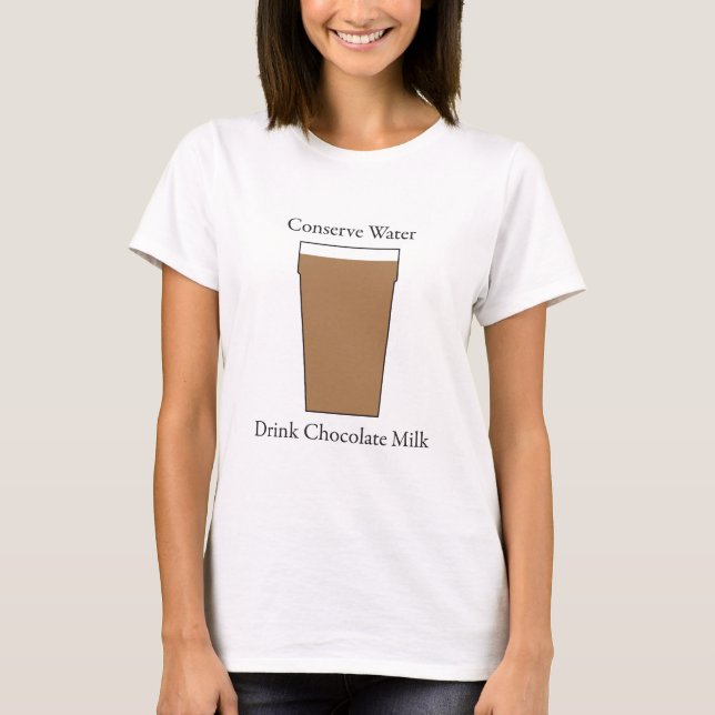 T-shirt Leite de chocolate da bebida da água de Concerve (Frente)