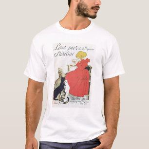 T-shirt Leite Sterilised puro da propaganda de poster