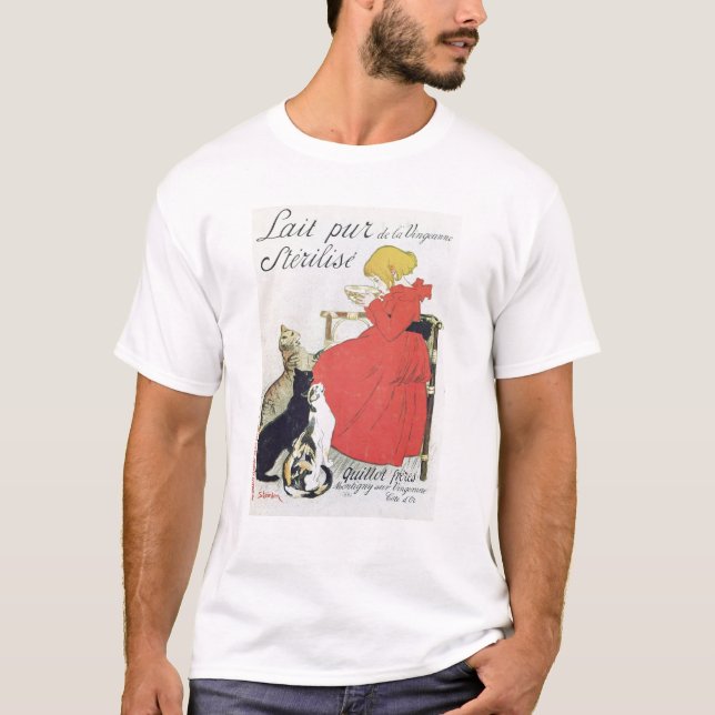 T-shirt Leite Sterilised puro da propaganda de poster (Frente)