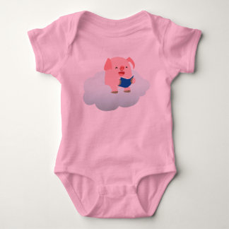 T-shirt Leitor de Cartoons de Bonito no Bebê da Nuvem