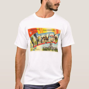 T-shirt Lembrança velha das viagens vintage de Galveston