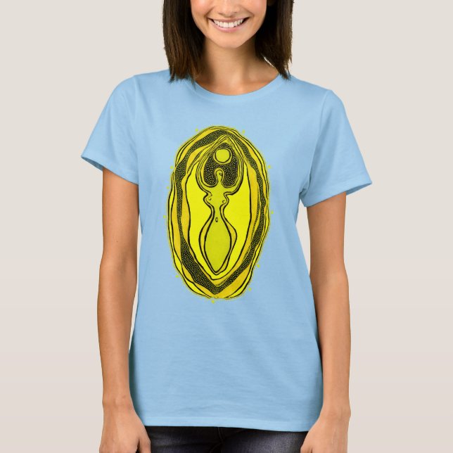 T-shirt Lemon Yellow Goddese Yoni (Frente)