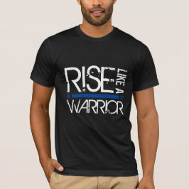 T-shirt LEO "elevação como um guerreiro" Blue Line fino