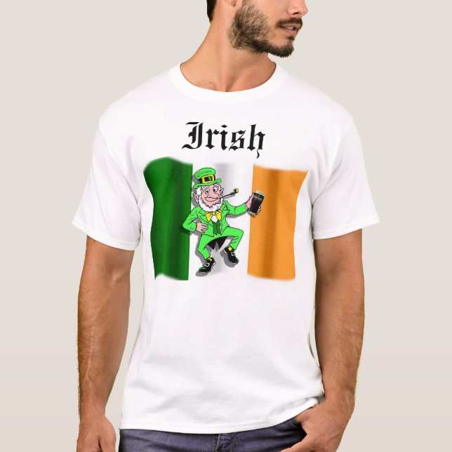 T-shirt Leprechaun bêbedo (Frente)
