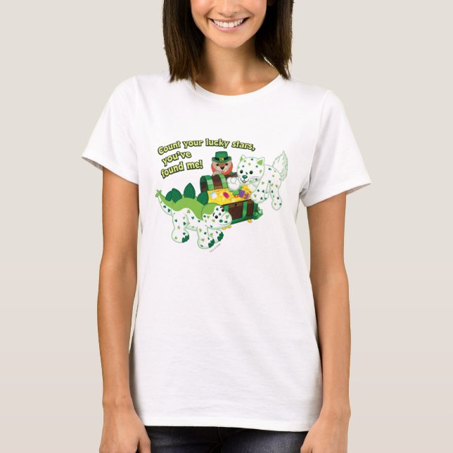 T-shirt Leprechaun de Webkinz
Gato do trevo
Dino (Frente)