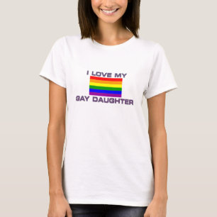 T-shirt Lésbica gay, EU AMO A MINHA FILHA GAY