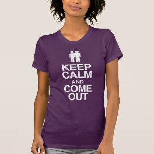 T-shirt Lésbica saindo "Fique calma e saia"