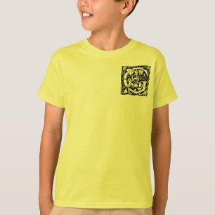 T-shirt Letra G Monograma Medieval Arte Nova
