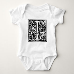 T-shirt Letra I Monograma Medieval Arte Nova