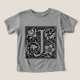 T-shirt Letra J Monograma Medieval Arte Nova