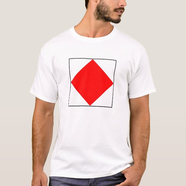 T-shirt Letra marítima internacional da bandeira de sinal (Frente)