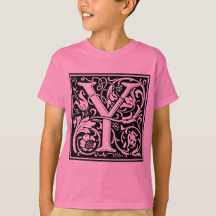 T-shirt Letra Y Monograma Medieval Arte Nova