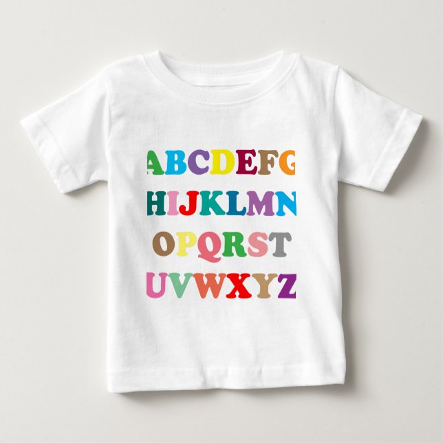 T-shirt Letras coloridas do ABC (Frente)