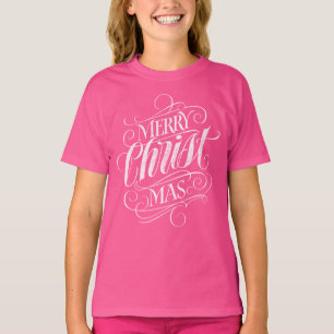 T-shirt Letreiro de Lousa de Natal Cristão Cristo