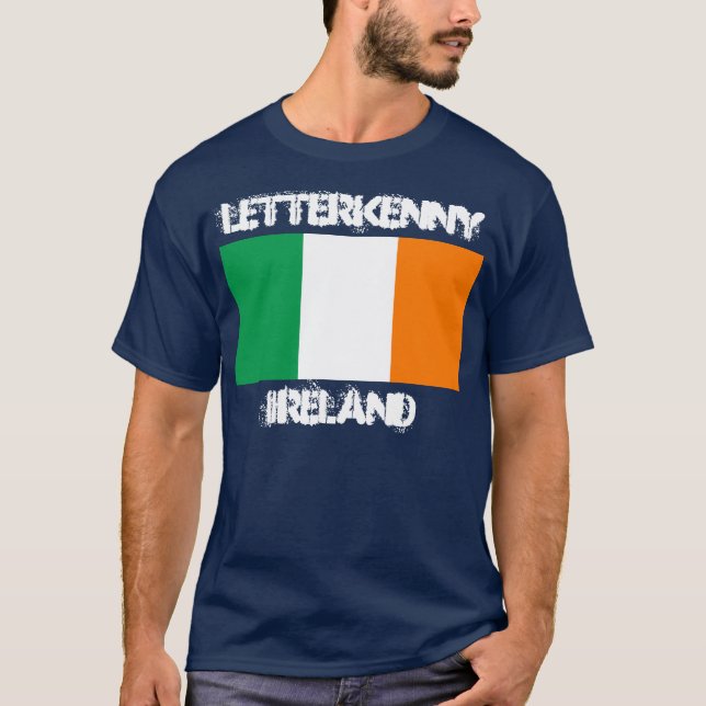 T-shirt Letterkenny, Irlanda com bandeira irlandesa (Frente)