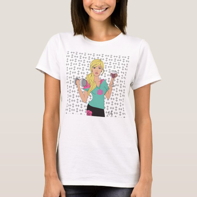 T-shirt Levante o vinho mais tarde (Frente)