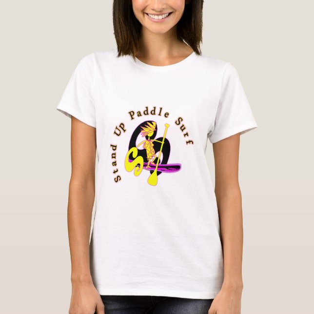 T-shirt Levante-se o surf da pá (Frente)