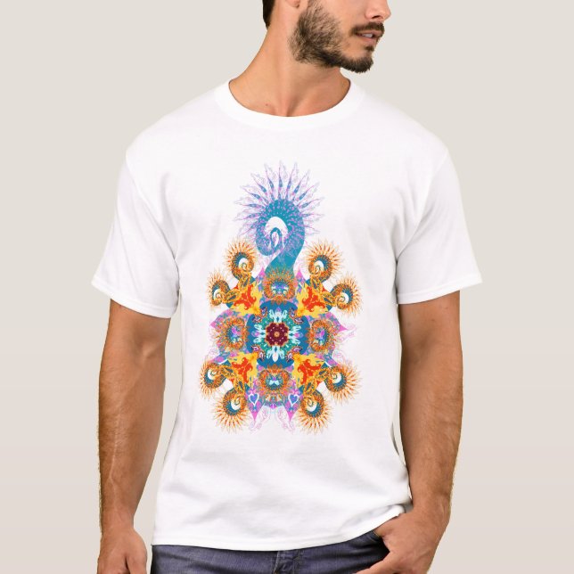 T-shirt leve de Ganesh do Fractal (Frente)