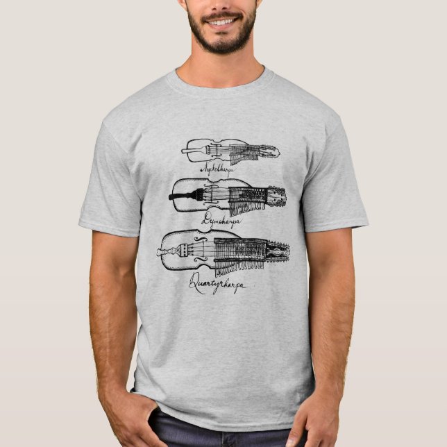 T-shirt leve do Nyckelharpa dos homens (Frente)