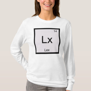 T-shirt Lex Nome Elemento de Química Mesa periódica
