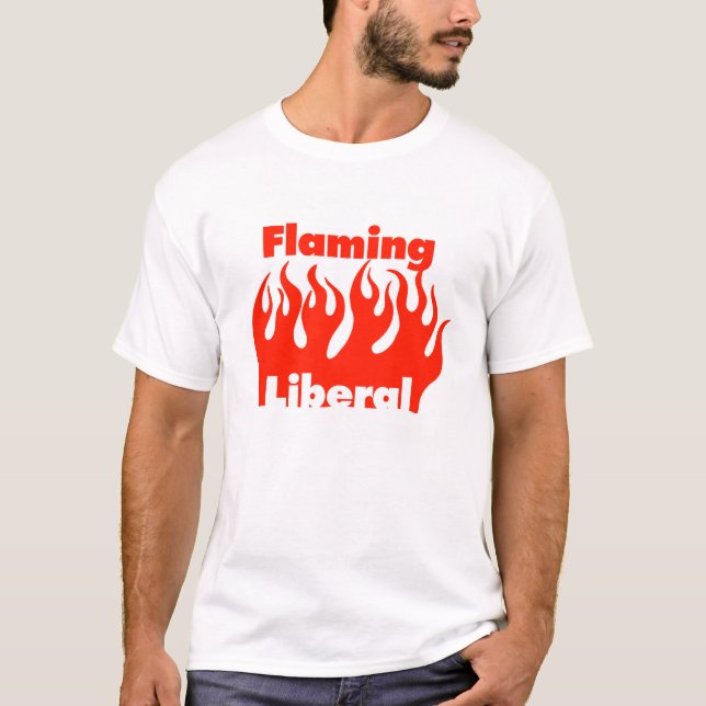 T-shirt liberal flamejante (Frente)