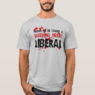 T-shirt Liberal orgulhoso do coração de sangramento