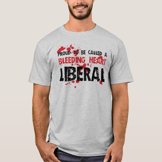 T-shirt Liberal orgulhoso do coração de sangramento (Frente)