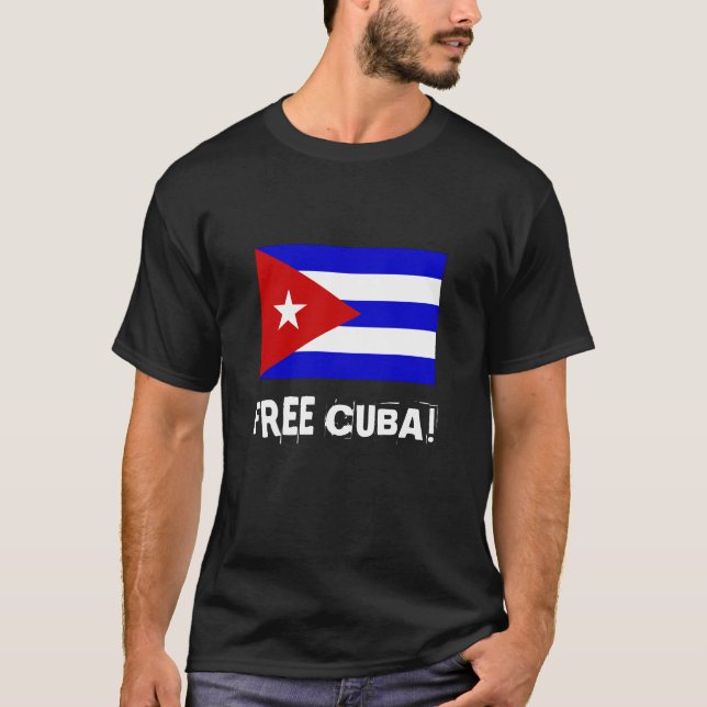 T-shirt Liberdade cubana da bandeira! , CUBA LIVRE! (Frente)
