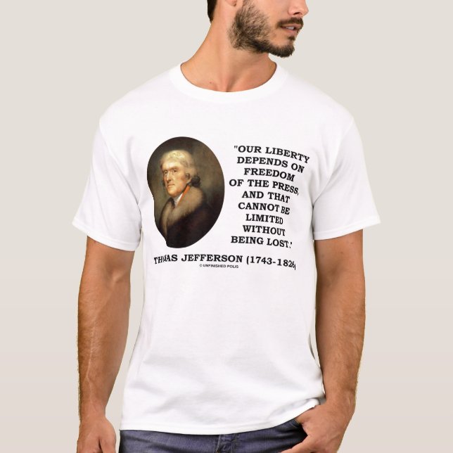 T-shirt Liberdade da liberdade de Thomas Jefferson de (Frente)