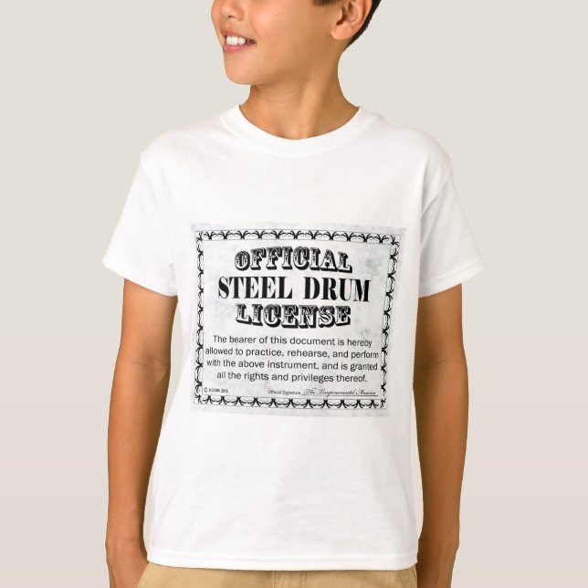T-shirt Licença de tambor de aço (Frente)