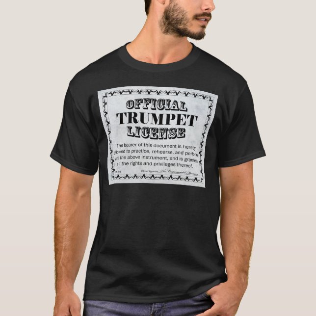T-shirt Licença de trompete (Frente)