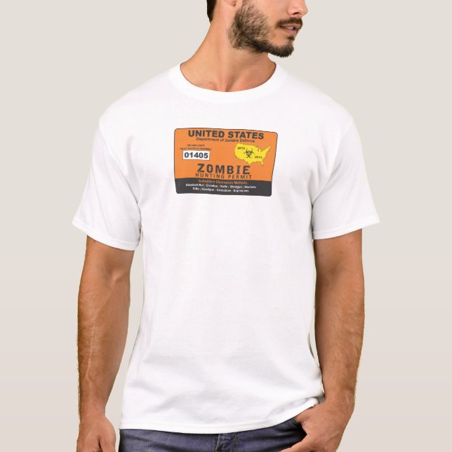 T-shirt Licença do zombi (Frente)
