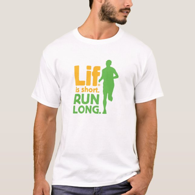 T-shirt Lif. É Curto. Corra Longo. (Frente)