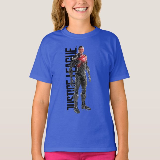 T-shirt Liga da Justiça | Cyborg Em Battlefield (Frente)