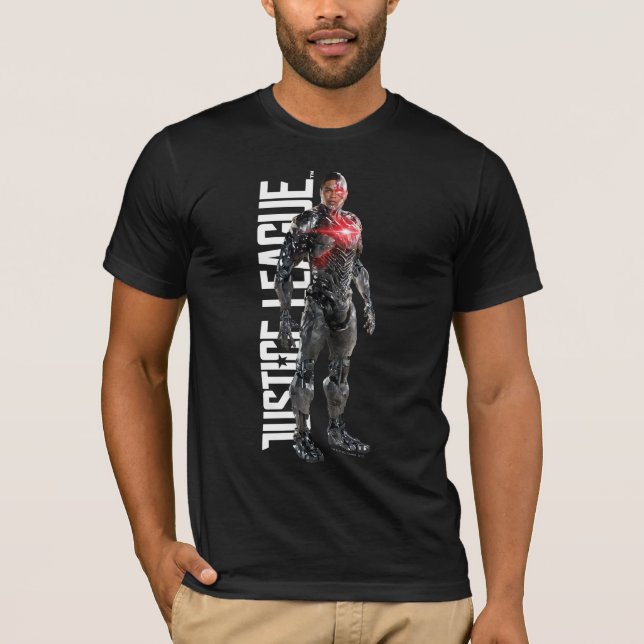 T-shirt Liga da Justiça | Cyborg Em Battlefield (Frente)