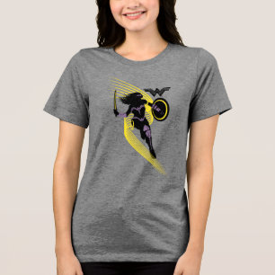 T-shirt Liga da Justiça  Ícone de Silhueta de Mulher Mar