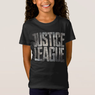 T-shirt Liga da Justiça  Logotipo Metálico da Liga da Ju