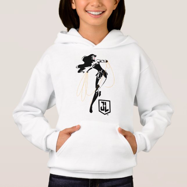 T-shirt Liga da Justiça | Mulher Maravilha Com Pop de Laço (Frente)