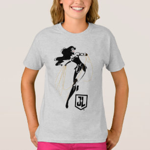 T-shirt Liga da Justiça Mulher Maravilha Com Pop de Laço