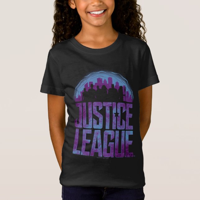 T-shirt Liga da Justiça | Silhouette da Liga da Justiça (Frente)
