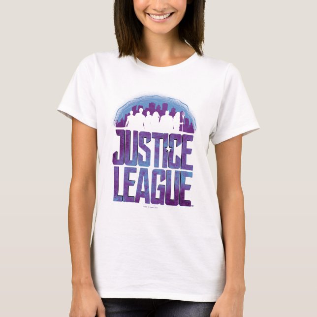 T-shirt Liga da Justiça | Silhouette da Liga da Justiça (Frente)