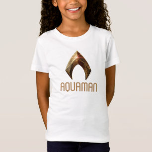 T-shirt Liga da Justiça  Símbolo Aquâmico Metálico