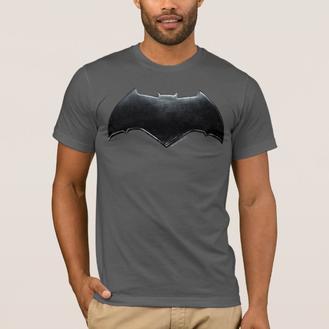T-shirt Liga da Justiça | Símbolo de Batman Metálico (Frente)