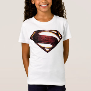 T-shirt Liga da Justiça  Símbolo metálico-superman