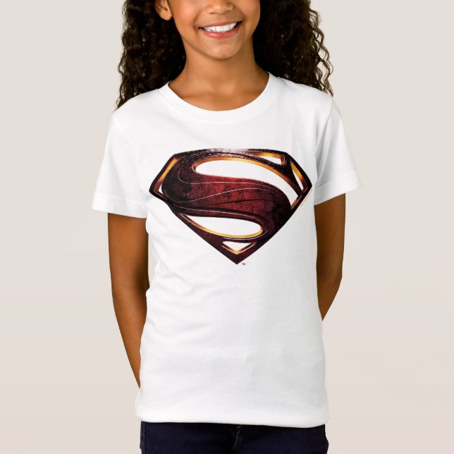 T-shirt Liga da Justiça | Símbolo Superman Metálico (Frente)